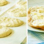 Homemade Hungarian Fried Bread, Langos, Hungarian street food, fried flatbread