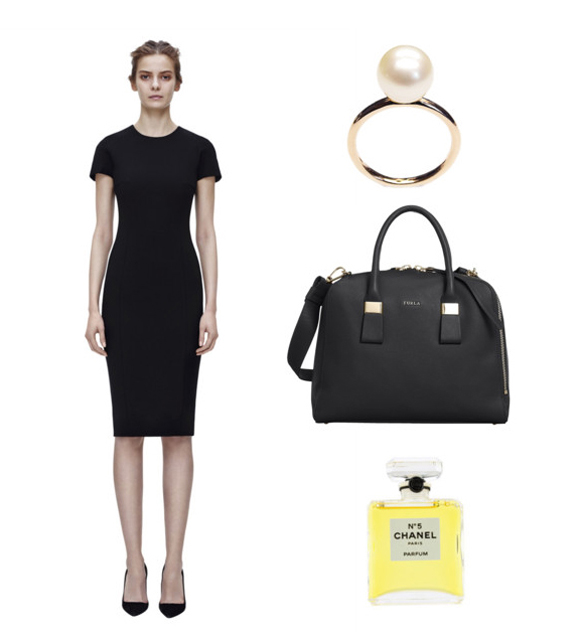 Victoria Beckham ruha, LIKO gyűrű, Furla táska, Chanel parfüm