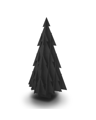 Táblafestékkel feketére festett karácsonyfa