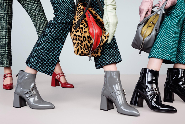 Ezek már-már hétköznapi cipők, de a sarkukat lehetetlen megbocsátani. - Prada FW 2015