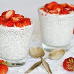 Chia magos panna cotta friss eperrel