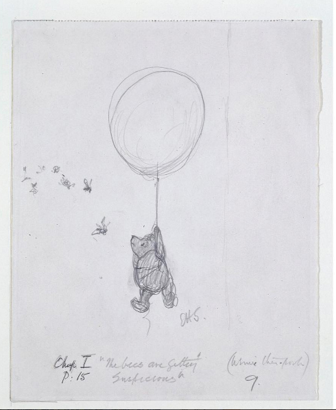 Az első kiadás 90. évfordulóján a Victoria and Albert Museum megosztott egy eredeti rajzot a Micimackóból. Jaj, mi mennyire imádjuk ezt a medvét! Fotó: VAM Muzeum Instagram - E. H. Shepard ceruzarajz © The Shepard Trust