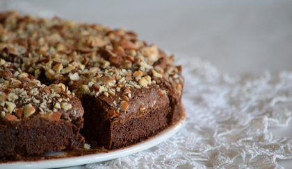 Férjem szülinapjára: mandulás brownie torta