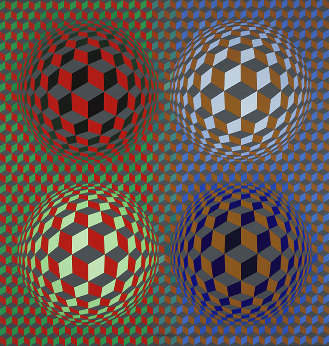 Victor Vasarely: Stri-öt, 1979 akril, vászon © Vasarely Múzeum