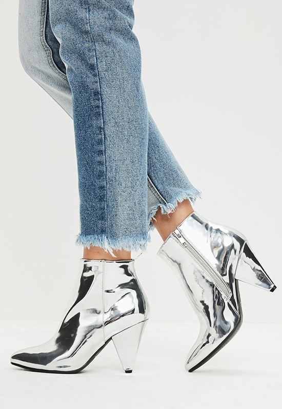 Missguided - silver cone heel ankle boots - Na jó, ezt én se gondoltam egészen komolyan...