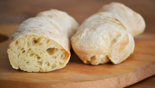 dagasztás nélküli kenyér - ciabatta
