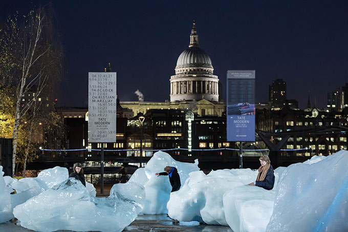 Ice Watch by Olafur Eliasson and Minik Rosing. Supported by Bloomberg. Installation: Bankside, outside Tate Modern, 2018