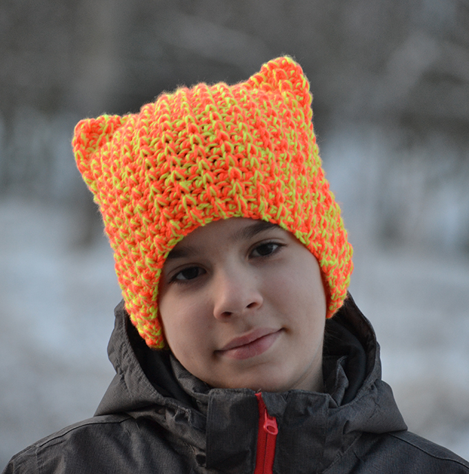 Horgolt macska sapka (Simple Free Crochet Cat Beanie Pattern)