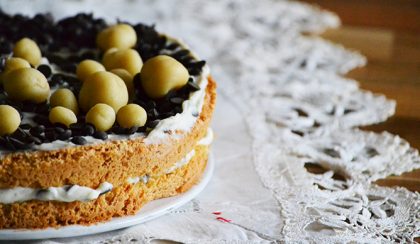 Dani szülinapi tortája: Mandulás-csokis-narancsos-ricottás torta