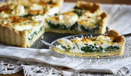 Szendvics helyett spenótos-fokhagymás-fetás quiche