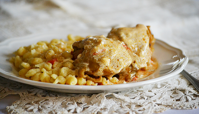 Family recipes: Hungarian Chicken Paprikash with "Nokedli" Family recipes: Hungarian Chicken Paprikash with "Nokedli"