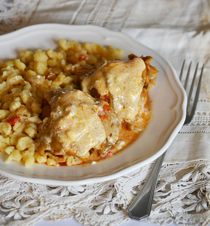 Family recipes: Hungarian Chicken Paprikash with "Nokedli" Family recipes: Hungarian Chicken Paprikash with "Nokedli"