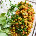 Zöldborsó curry, avagy fűszeres-csípős zöldborsópörkölt
