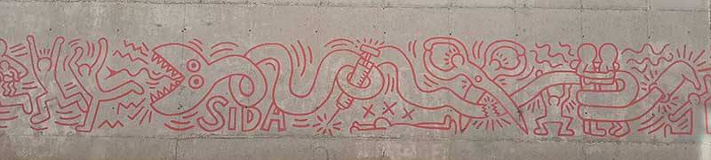 Keith Haring, Todos juntos podemos parar el sida, Barcelona – Fotó: Myreille